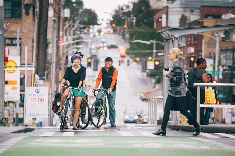 Bus Stop and Bike Lane